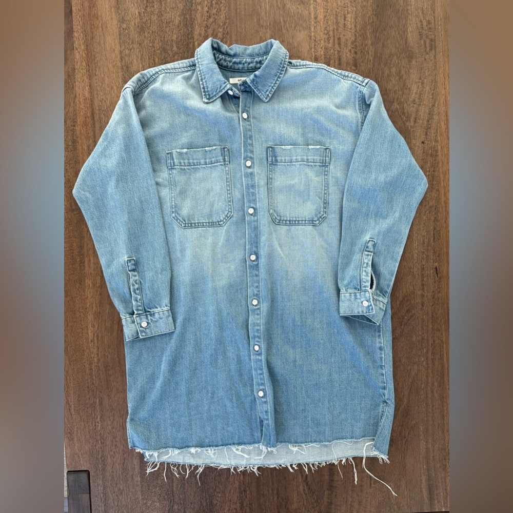 GRLFRND Shaun Denim Long Shirt Dress